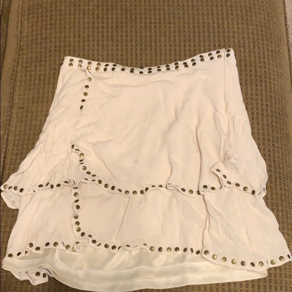 Cream mini skirt